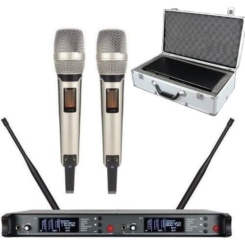 Bolymic System Microphones uhf 2 x 100 Channel Handheld Wireless Microphone System For Sennheiser Church Microphone