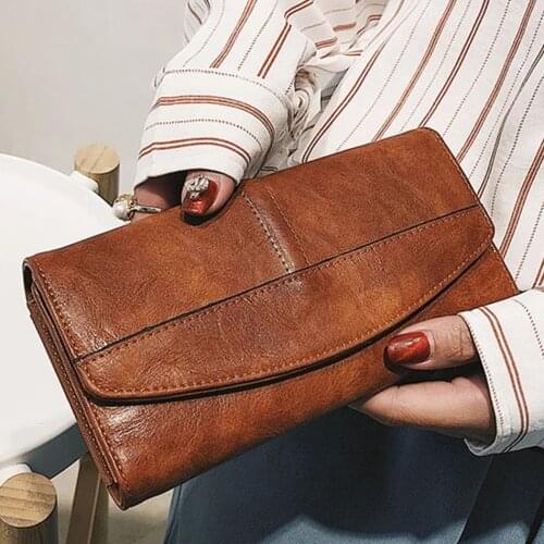 Trifold Wallet Women Long PU Leather Female Clutch Purse Hasp Female Phone Bag Girl Card Holder Elegant Pouch Purses Card bag