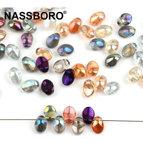 6x8mm Small Crescent Shape Lampwork Czech Beads Multi Gradient Color Glass Beads For Jewelry Making Earring Diy Accessories
