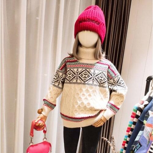 Kids Girl Sweater knitting Pullover Baby Winter Tops warm teenage knit Sweaters Autumn Boy Girl winter Sweater clothing