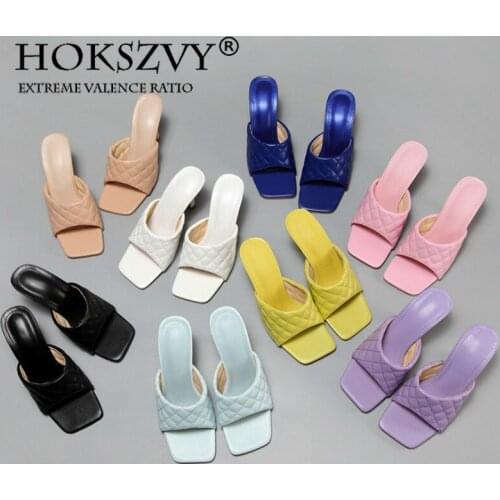 Womens Shoes Candy Color Fashion High Heels Checkered High-heeled Sandals Open-toed Womens Sandals CGB-PL0033-1