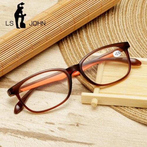 LS JOHN Ultralight TR90 Reading Glasses Brand Women&Men Presbyopia Eyewear Glasses +1.0 +1.5 +2.0 +2.5 +3.0 +3.5 +4.0