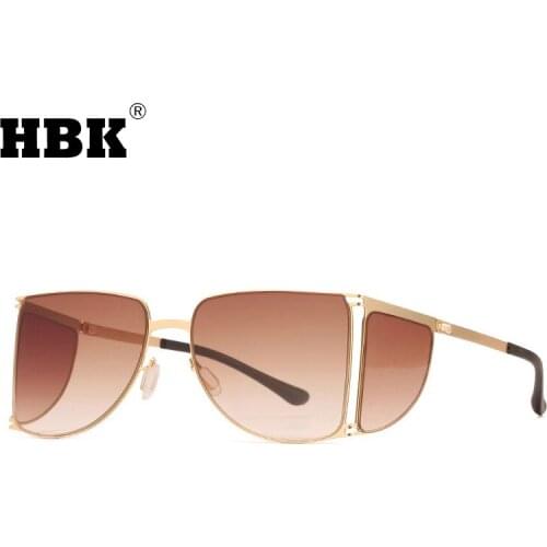 HBK Vintage Oversized Sunglasses For Women Men Brand Design High Quality Personalized Ocean Lens Male Ladies Outside Eyewear