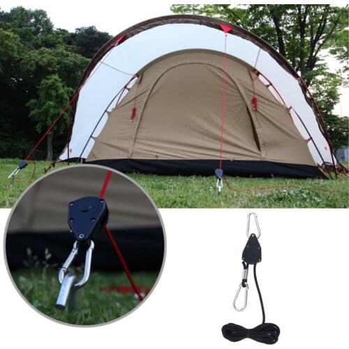 High Quality Quick Knot Tent Wind Rope Buckle Guy Line Runner Camping Tent Awning Rope Pulley Ratchet Hangers Tensioner