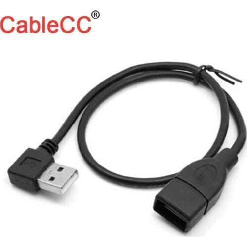 Zihan Left Angled USB 2.0 90 Degree A Type 480M Male to Female Extension Cable 10cm 20cm 40cm