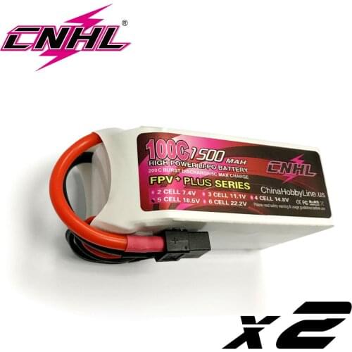 2UNITS CNHL G+PLUS 1500mAh 18.5V 5S 100C Lipo Battery For FPV With XT60 Plug