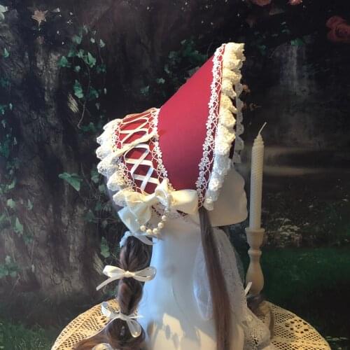 2021 Alices Key Victorian Hand Work BNT Vintage Bonnet BB Hat Headdress Cosplay Gorgeous Princess Sunhat Soft Wire Brim Top Hat
