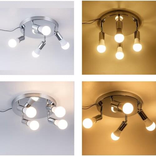 4x12W Rotatable e27 led ceiling light indoor lamp living room fixture 4 heads led ceiling lamp with E27 socket bright bulb