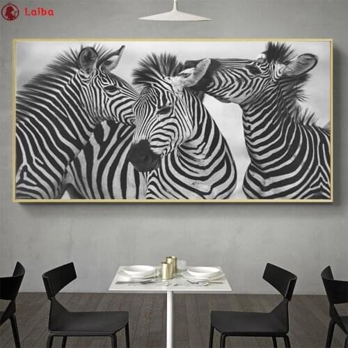 5 d diamond mosaic Modern animal art, black and white zebra For Living Room Home Decor diamond Painting embroidery mosaic