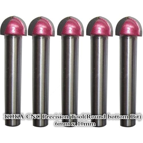 6mm*10mm,CNC Tungsten steel Round bottom bit,CNC machine tool,PVC,MDF,Acrylic,Carbide end mill,woodworking insert router bit
