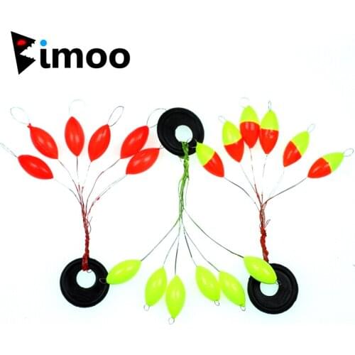 Bimoo 10bag=100set Fluo Yellow Red-Yellow Red Oval Fishing Rig Float Beads Lead Positioning Fishing Tackle Accessories S M L XL