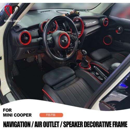 HOT Interior Refit Wheel Steering Wheel Decorative Air Outlet Speaker Navigation Frame Sticker Cover for Mini Cooper One F55 F56