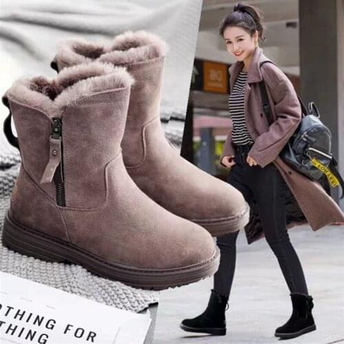 Mulheres Botas Women Winter Snow Boots Warm Flat Plus Size Platform Lace Up Ladies Womens Shoes New Boots Female