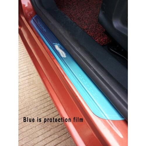 Chrome stainless steel threshold scuff plate door sill covers for Ford Focus Fiesta 2012 2013 2014 2015 car styling accessories