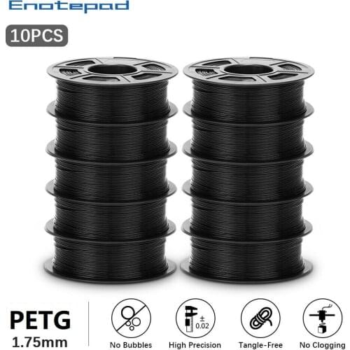 Enotepad PETG Filament 10rolls 1.75mm 1kg 3D Printer petg filament Tolerance 0.02mm Eco-friendly High Toughness Material
