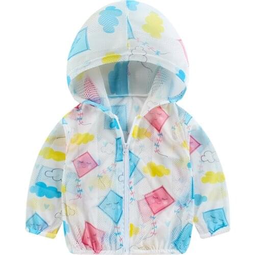New Summer Childrens Sun-protective Coat Baby Print Sun-protective Clothing Breathable Thin Skin Clothing