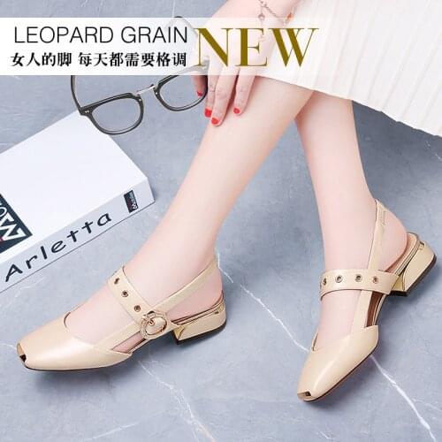 2019 new arrival Guciheaven Pointed Toe Square Heel Sandals, size 34-40