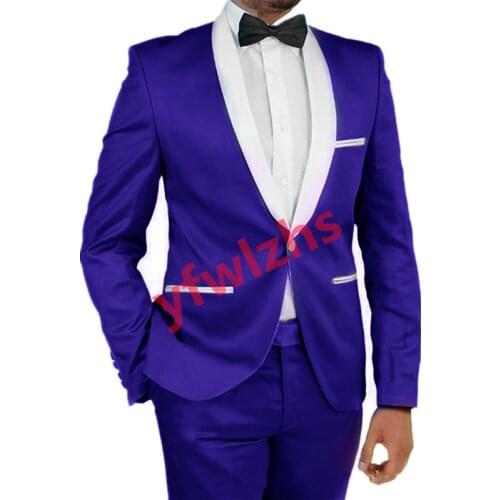 New Arrival One Button Groomsmen Shawl Lapel Groom Tuxedos Men Suits Wedding/Prom Best Blazer ( Jacket+Pants+Tie) D152