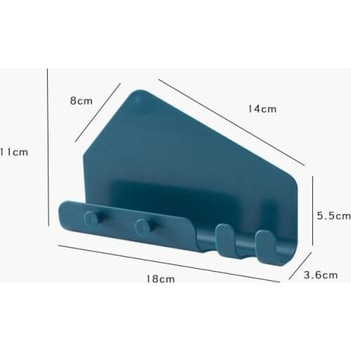 1 Plastic Mobile Phone Wall Charging Stand Bracket Without Punching Bracket With 4 Hooks Practical Multi Purpose Tool