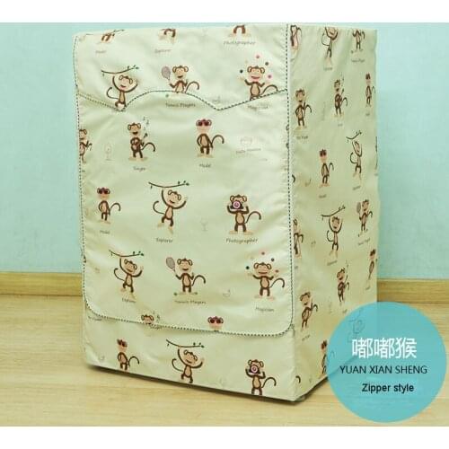 Thick waterproof Sunscreen Washing Machine Cover Monkey Pattern Dust Covers Home Drum Washing Machine Protective Case