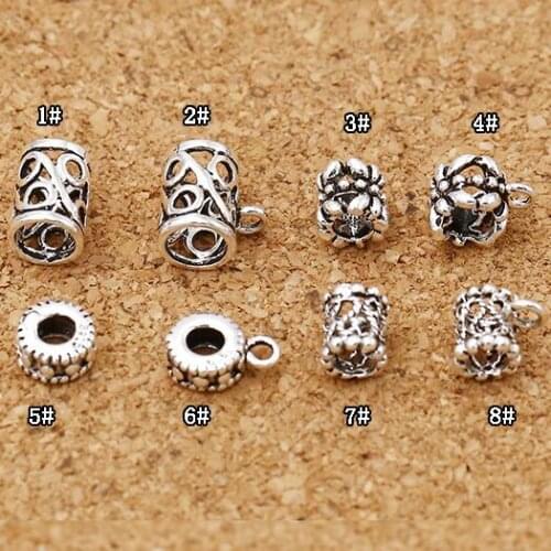 100% 925 Silver Jewelry Spacers DIY Bracelet connector beads Jewelry Findings Ring Beads Sterling Small Beads