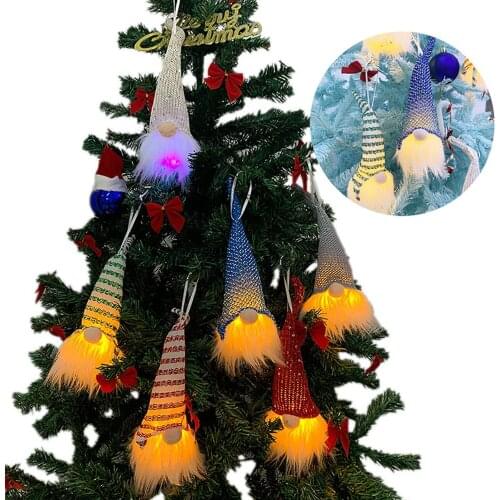 Christmas Tree Decoration Lighted Pendant Faceless Old Man Doll Pendant 2PC D60