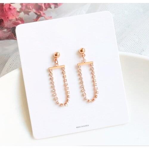 Korean Style Drop Earrings for Women Sparkly Crystal Dangle Earing Jewelry Girls Lady Wedding Bijoux Wholesale Statement