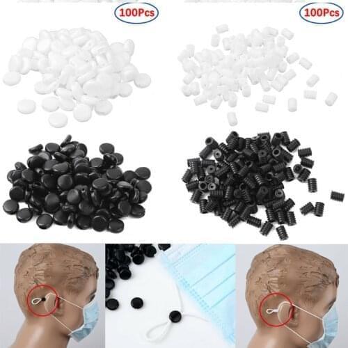 100 10mm Silicone Adjustable Anti-Slip Ear Band Extension Buckle Connectors Rope