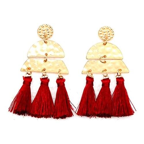 Modern Womens Earrings 2021 India Alloy Jewelry Sets Multi-Storey Geometry Semicircle Tassels Tassel Women Earrings Wholesale