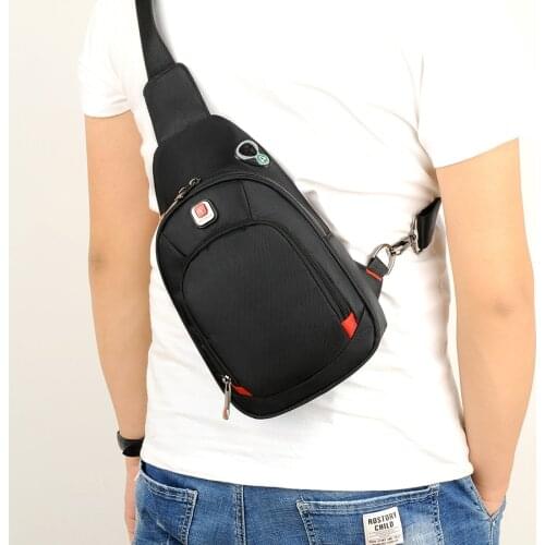 JackKevin Men Crossbody Bag Multifunction Casual Waterproof Nylon Single Shoulder Strap Pack Messenger Chest Bag Pack Large