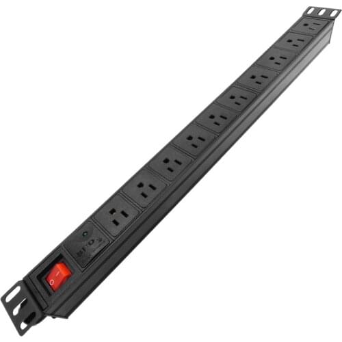 PDU Cabinet Power Strip US SOCKET Lightning protection aluminium alloy 10AC SOCKET