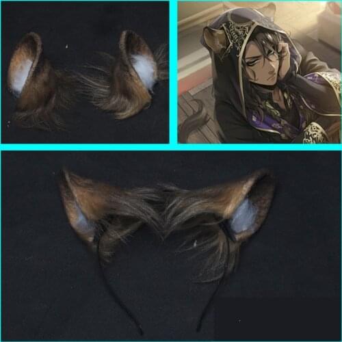 Twisted-Wonderland Leona Kingscholar Cosplay Ear Headwear Hairclip Hairband Cosplay Accessories Halloween Props