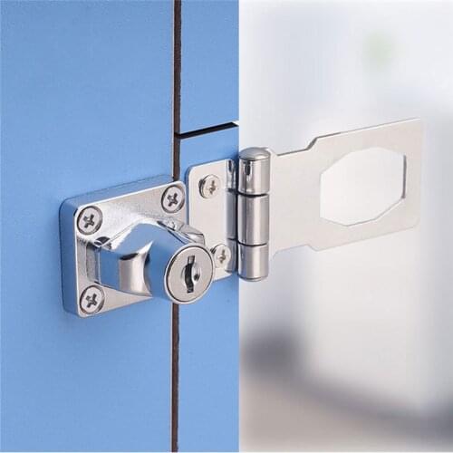 Keyed Hasp Lock Twist Knob Keyed Locking Hasp for Small Doors Drawer Cabinet Hook Lock Latch for Door Stainless Steel Latch