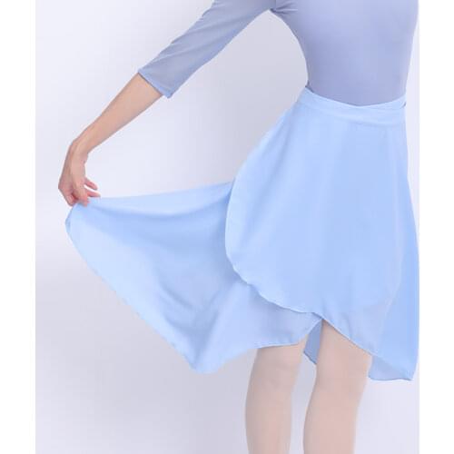 Women Chiffon Skirts Lace-up Ballet Skirts Girls Ballet Dance Dress Tulle Skirt Polyester Adult Dance Costumes