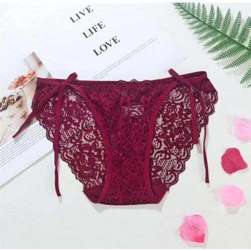 Womens Panties G-string Thong Cotton Underwear Sexy Underwear Lace Perspective Sensuality Bandage Bikini Underpant Underwear
