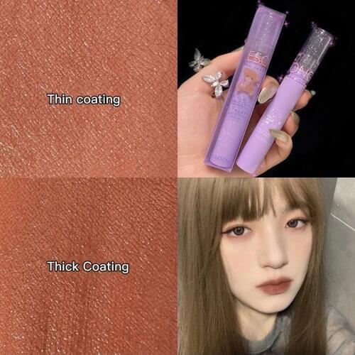 6-color New Product Lip Gloss Cute Bear With Fine Flash High Value Matte Non-stick Cup Non-fading Plump Lip Cosmetics TSLM1