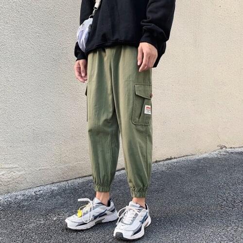 Hot 2021 New Cargo Pants Men Fashion Elastic Waist Pockets Pants Casual Men joggers Harajuku Sweatpant Hip Hop Loose Trousers