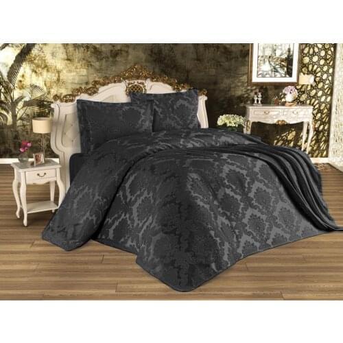 Busem Jacquard Chenille Bed Cover Black