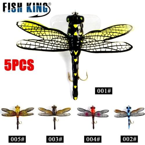 FTK 5PCS Dragonfly Fishing Lure 6g 7.5cm Topwater Hard Bait Quality Professional Minnow SwimBait for Pesca Bass Fishing Tackle