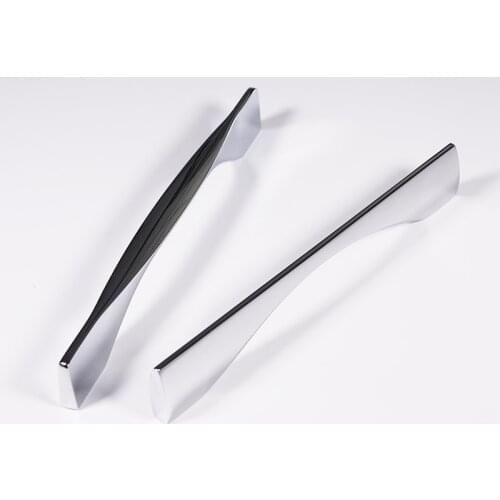 HJY Chrome Handle Kitchen Cabinet Silver Knobs Door Pulls Living Room Bedroom Desk Cupboard Wardrobe Handles Plating D226