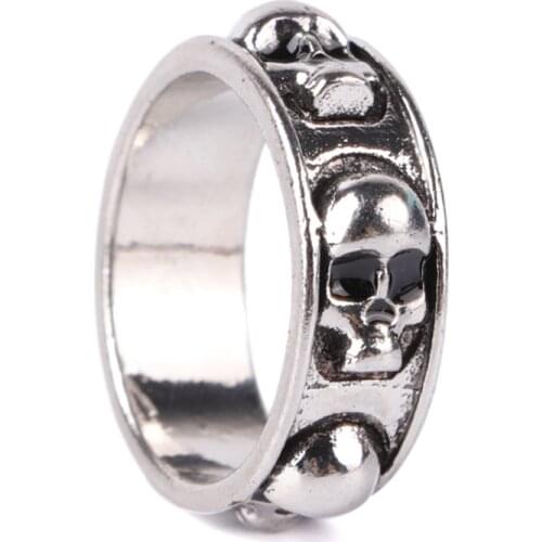 Classic Fashion Hip Hop Mens Stainless Steel Skull Ring Punk Gothic Engagement Jewelry Rings Size 6-13 For Boy Best Gift