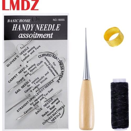 LMDZ 10Pcs Leather Craft Sewing Set Leather Sewing Needles Awl Stitching Awl Sewing Leathercraft Shoe Repair Stitching Tools