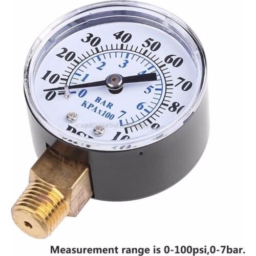 Well Pump Pressure Gauge 1/4'' NPT Thread 0-100 PSI 0-7 Bar Water Air Gas Pressure Monitor Mr29 19 Dropship