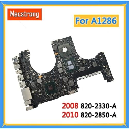 Tested 820-2850-A/B A1286 Motherboard 2010 for MacBook Pro 15" Logic Board 2.4GHz/2.53GHz/2.66GHz 820-2330A/B 2008