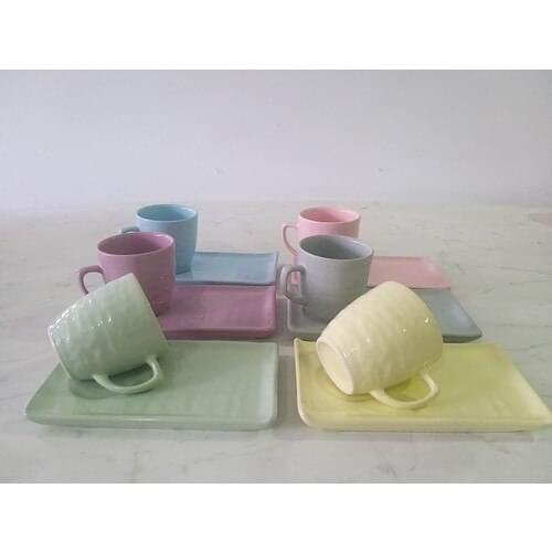 Fashion Ceramic Coffee Cup and Saucer Straight Latte Cup Cappuccino Couple Espresso Coffee Cups Drinkware Morning Gift