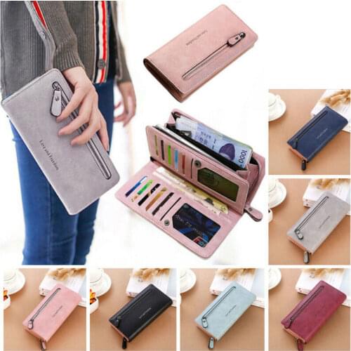 Fashion Women Lady Clutch Leather Wallet Long Card Holder Phone Bag Case Purse Handbag