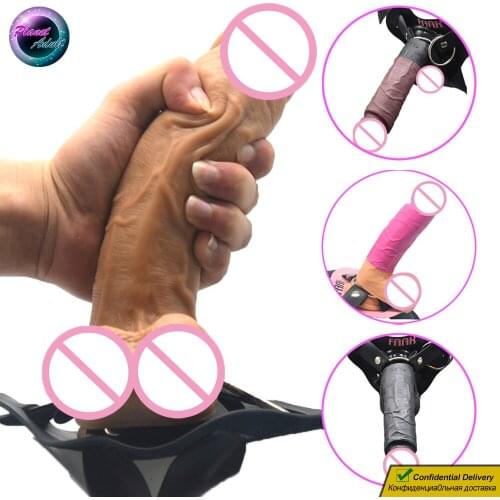 Silicone Big Dildo Strapon Penis Masturbator Realistic Dick Pants Couple BDSM Play Tools Anal Sex Toys for Women Gay Men Bandage