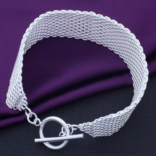Original Europe & American popular mesh bracelets 925 silver retro TO bracelet 2020 woman fashion DIY jewelry gift free shipping