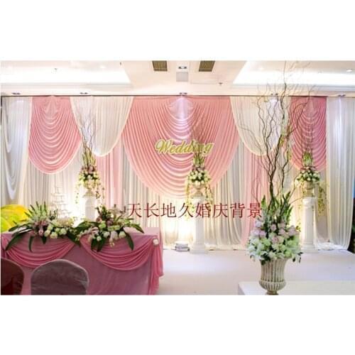 Excellent quality White Wedding Backdrop with Beatiful Swag Wedding drape and curtain