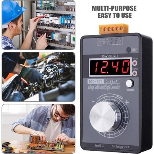 0-10V/0-20mA Handheld Digital Signal Generator with Rechargeable Battery Pocket Adjustable Voltage Current Simulator Calibrator